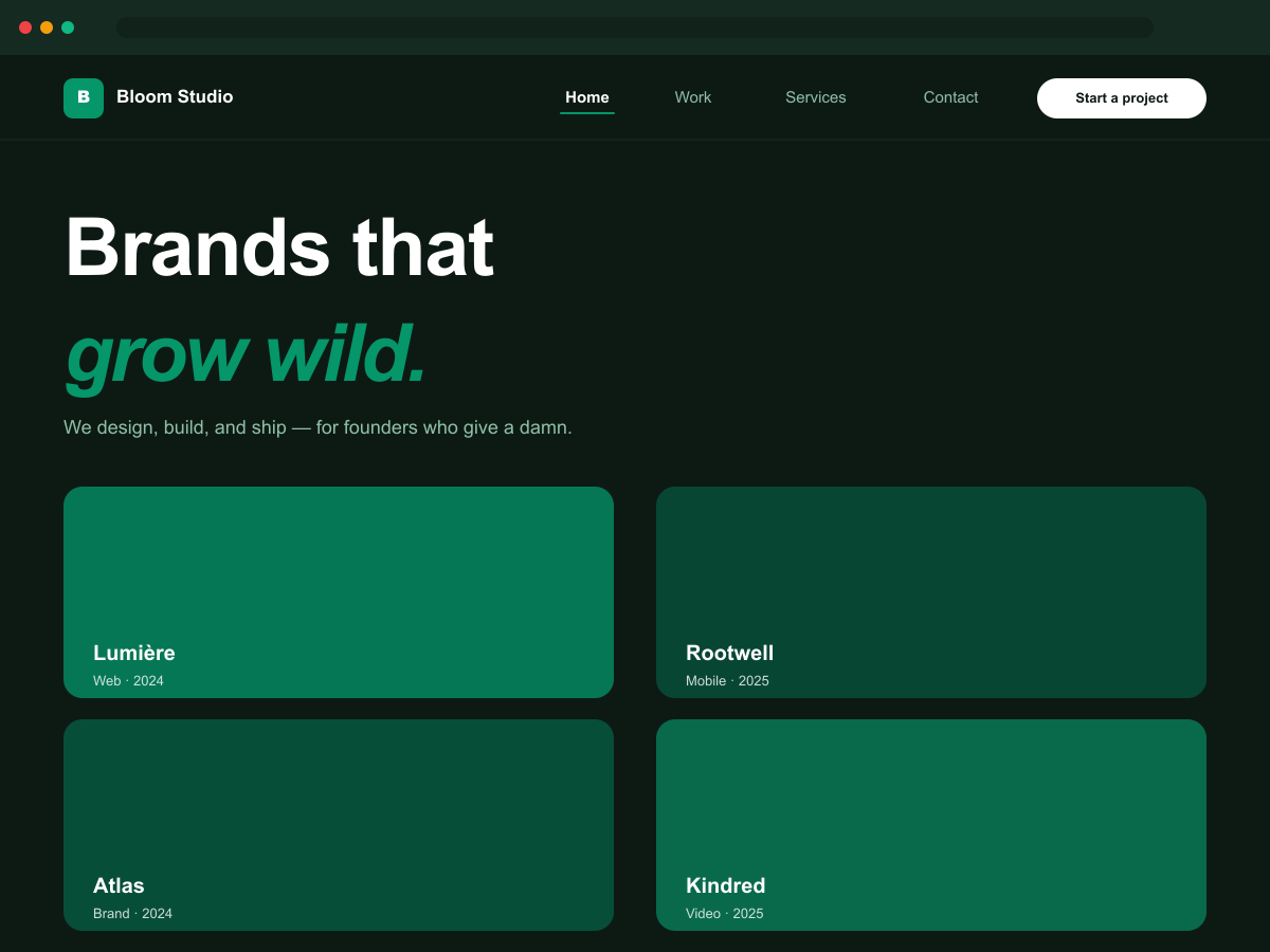 Bloom template — Home page